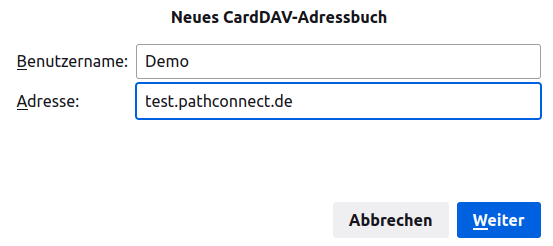 CardDAV hinzufügen