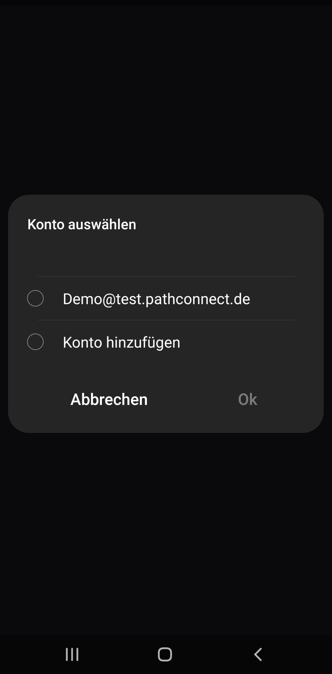 Kontoauswahl