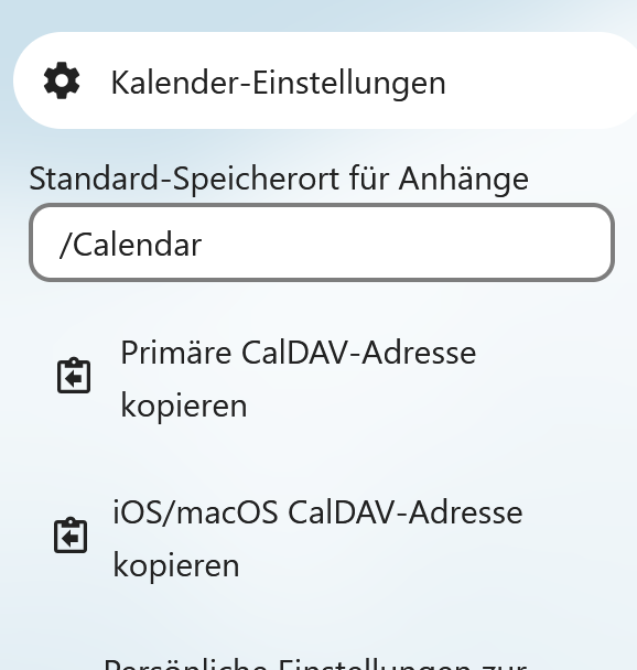 Kalendereinstellungen