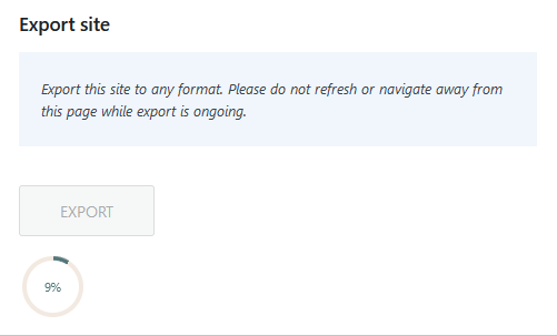 Running Export in Prime Mover