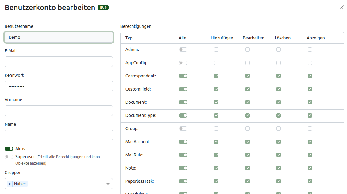 Paperless-ngx create user