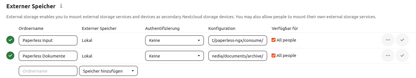 Paperless-ngx as External Storage in Nextcloud