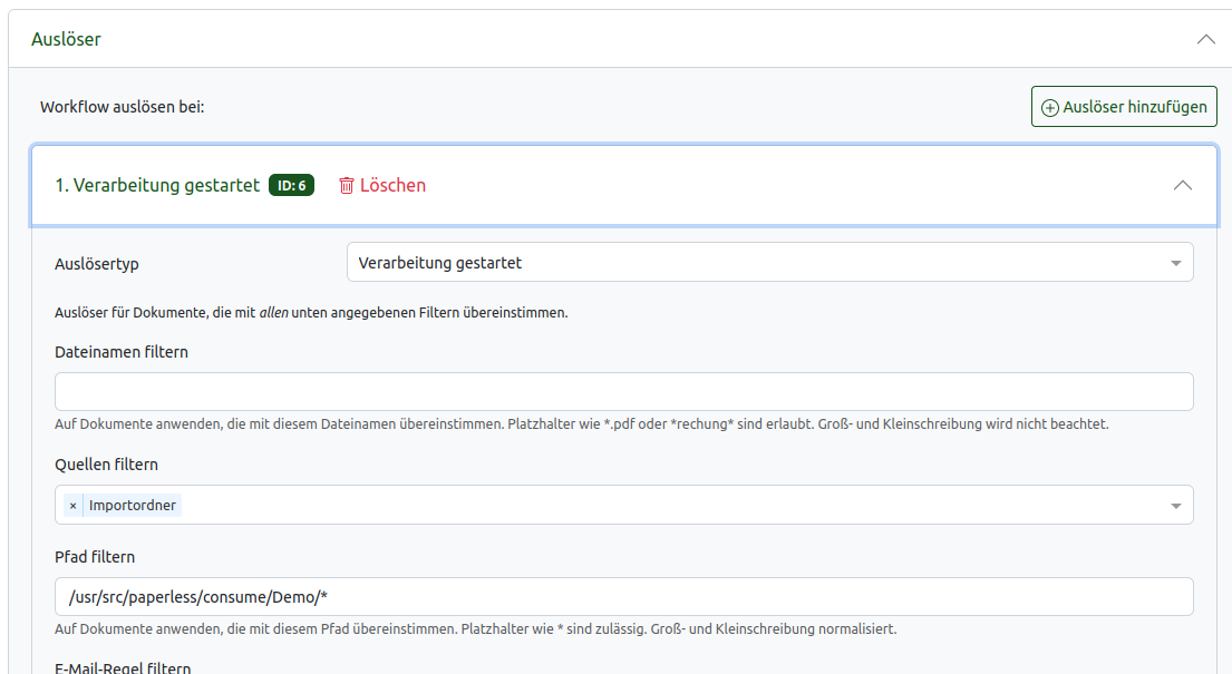Paperless-ngx trigger