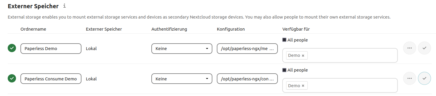 Nextcloud external storage for Paperless