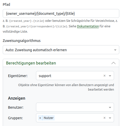 Storage path permissions